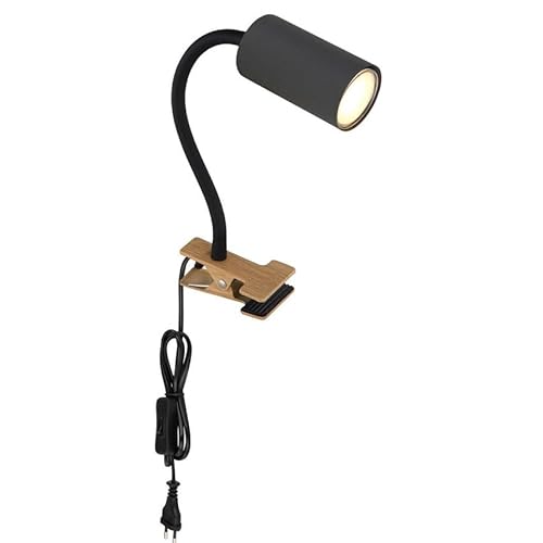 Lampada a pinza in legno gu10 da fissare al tavolo nero