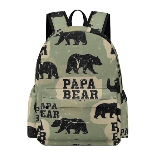 Sac à dos grand format ordinateur portable avec fermeture à casquette et motif ours