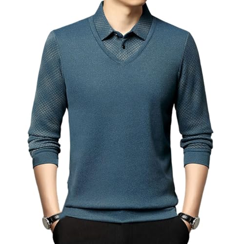 Men's Winter Thick Thickened Collar Long Sleeve Middle-Aged Warm Top Men