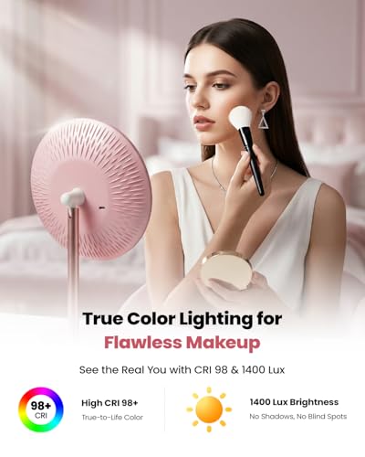 Espejo de Maquillaje Redondo con Luz Recargable miniatura 6