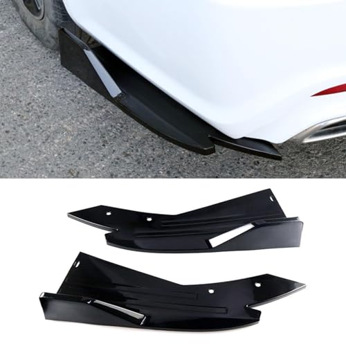 2 Pcs Car Rear Bumper Lip Spoiler for Jaguar X-Type Estate 2003-2009,Diffuser Spoiler Side Fin Corner Splitter Fins Scratch Protector Decoration Accessories,Black-A