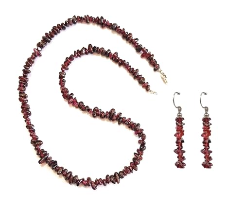 Juego de joyas de granate rojo para lucir en cenas especiales y eventos formales