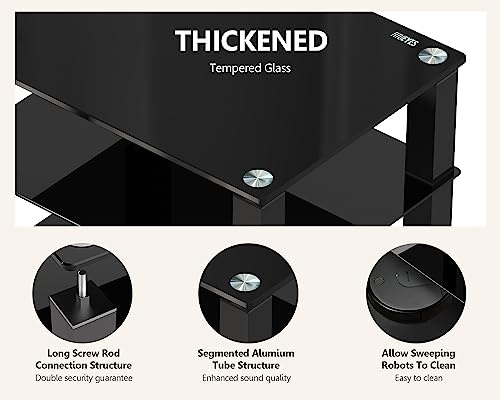 FITUEYES 4-Tier Media Stand Audio/Video Component Cabinet with Glass Shelf for/Apple Tv/Xbox One/ps4 AS406002GB - Image 5