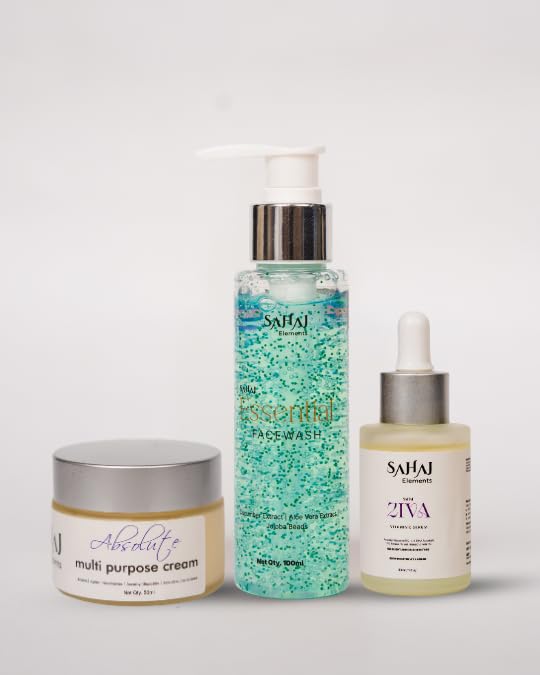 Brightening Skincare Routine for Dry Skin | Jojoba Beads Face Wash + Vitamin C Serum + Hydrating Cream | Radiance, Deep Hydration & Glow | 3-Step Glowing Skin Care Set-image-44