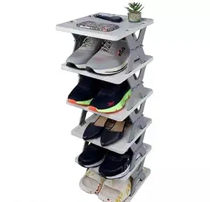 Nissan Plastic 6 Layer Shoe Rack Stand Storage Organizer Cabinet Durable Portable Shoe Organiser for The Living Room, Bedroom, Office and Kitchen Space Saving Rack - Multicolor