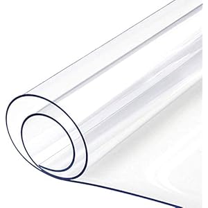 DSJMUY PVC plastic tafelkleed, tafelkleed, transparant, afwasbaar, tuintafelkleed, tafelbeschermfolie, waterafstotend, rechthoekig 0,5 mm (30 x 95 cm)