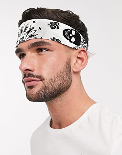 Gerinly Skull Bandanas For Men Square Handkerchiefs Fashion Skeleton Headwrap Cotton Hip Hop Style Bandana Wraps Gothic Accessories thumb #4