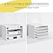 LAPTAIN Desktop File Sorter with 4 Adjustable Shelves for Home and Office, Paper Letter Tray Organizer Wall Mount, White