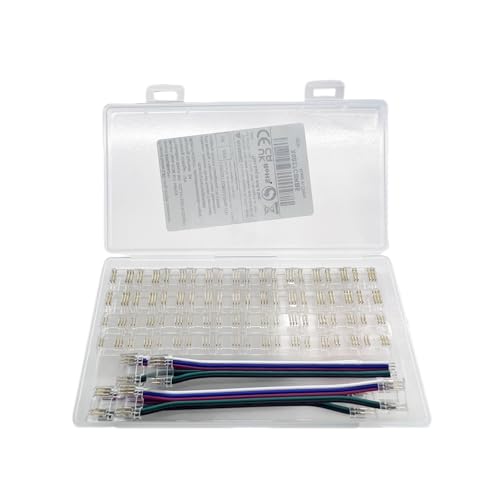 Connecteur LED COB 5 pin 12mm connecteur sans soudure RGBW bande lumineuse 44pcs