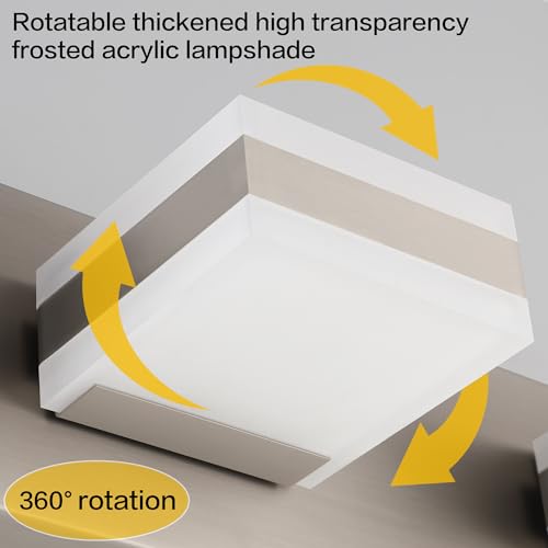 Image of SOLFART Bathroom Light Fixtures, 5 Color Temperature Modern Vanity Lights, Brushed Nickel 6 Lights LED Lighting Light Color Adjustable 5CCT