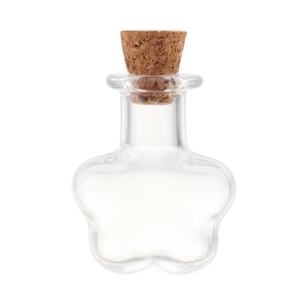 Loacea Decorative Glass Jar 10pcs Empty Sample Jars Mini Cork Glass Vials, Shape-Stable DIY Drift Bottles Perfume(Yellow)