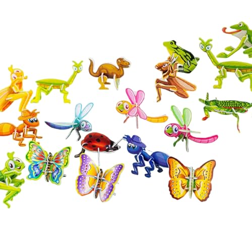 Rompecabezas de insectos 3D para niños de 4 a 8 años y manualidades de dibujos animados