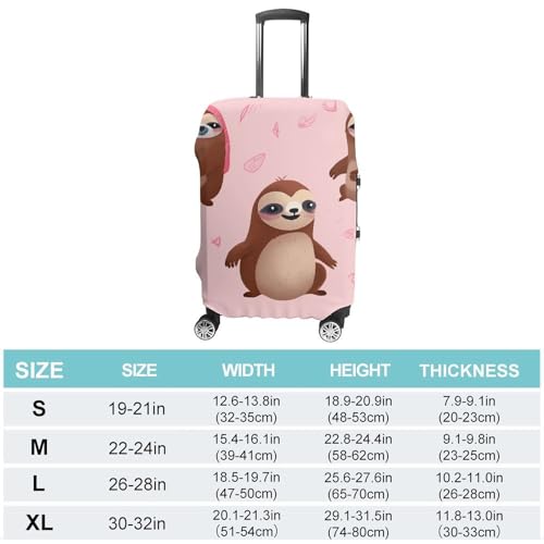 Sloth Printed Luggage Cover Protector, Fits 18-32 Inch Luggage2