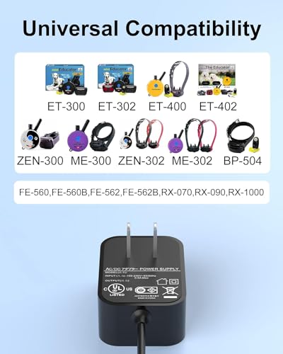 FGIEU Training Collars Charger compatible with Educator Series 300, 400, RX, FOB and BP-504 Barkless Training Collars. - Thumbnail 3