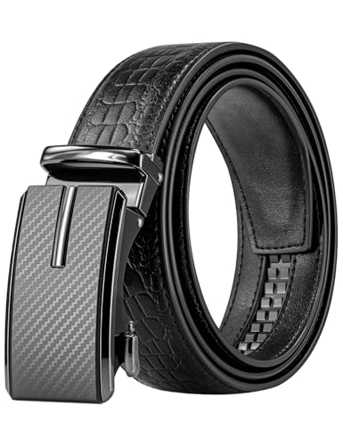 Ratchet Belts for Men, Dress Ratchet Belt Genuine Leather 1 3/8