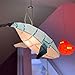 MSTPAC DIY Pendant Paper Lamp Creative Whale Lamp Pre-Cut Paper Craft kit 3D Paper Craft for Kid Gift Hanging Decoration -Blue Color with LED Bulb