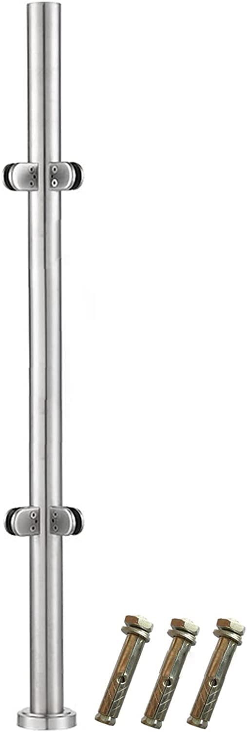 Poteau de balustrade rond en verre pour panneau de 10 à 12 mm en acier inoxydable avec vis