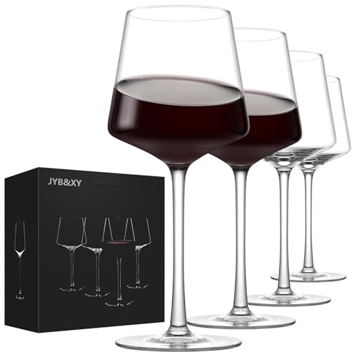 JYBXY-Red-Wine-Glasses-Set-of-4-Hand-Blown-Italian-Style-Crystal-Bordeaux-22Oz-Wine-Glass-Clear-Lead-Free-Premium-Blown-Glassware-Gift-Packaging-Wedding-Anniversary-Christmas-or-Birthday-Gifts JYBXY Red Wine Glasses Set of 4 Hand Blown Italian Style Crystal Bordeaux 22Oz Wine Glass Clear Lead Free Premium Blown Glassware Gift Packaging Wedding Anniversary Christmas or Birthday Gifts