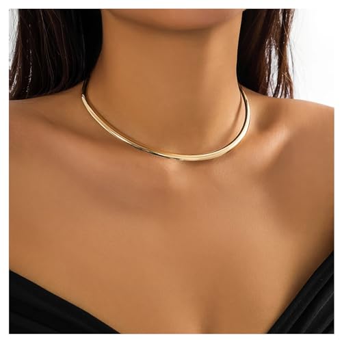 Simple Metal Collar Necklace Open Round Clavicle Chain Summer Beach Body Chain Jewelry Festival Statement Collar Choker Necklace for Women3