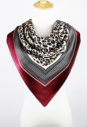 Image of Women's 35 inch Satin Square Silk Like Hair Scarves and Wraps Headscarf for Sleeping | Silk Feel Neckerchief, Hair Scarf, Fashion Bandana, Headscarf, Headband, Hair Wrap Sleeping, Daily Fashion Styling