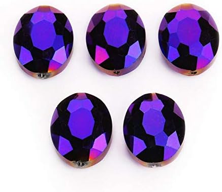 Crystal Oblong Spacer Hot 10pc Cut 20x16mm Design Oval Beads Faceted Loose Glass - ( Color: Red )