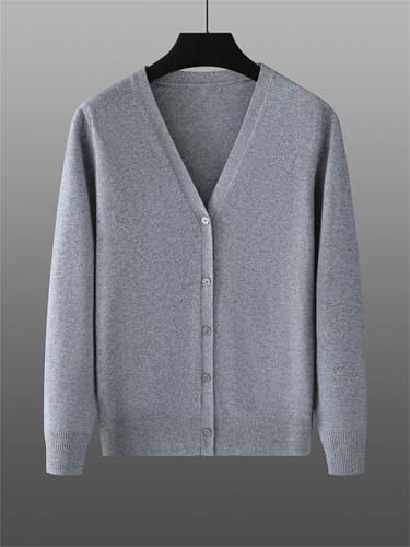 Men's Cashmere Sweater Winter Business Casual V-Neck Long Sleeve Knitted Cardigan Sweater2