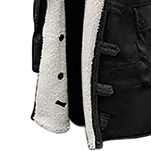 Chaqueta de cuero sintético para hombre, negra, talla XL miniatura 5