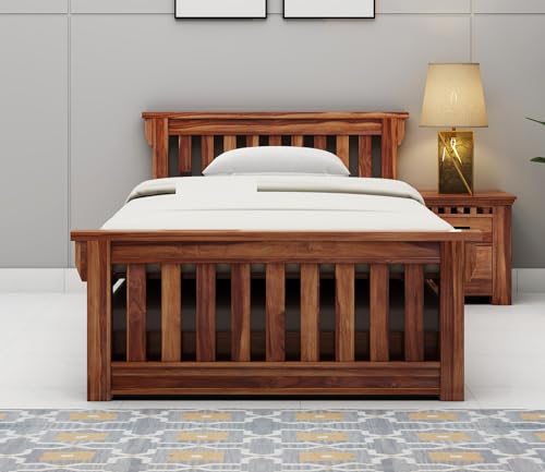 Ferrovilla Muis Trundle Single Sheesham Wood Bed for Bedroom | Solid Wood | Without Storage | Single Size | Bedroom Furniture | 2 Years Warranty - Image 8