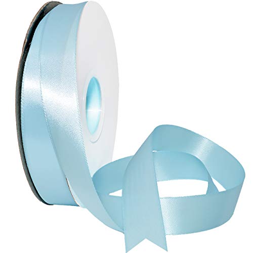 Image of Morex Ribbon 088 Double Face Satin Ribbon, 7 /8 Inch by 50 Yards, Light Blue