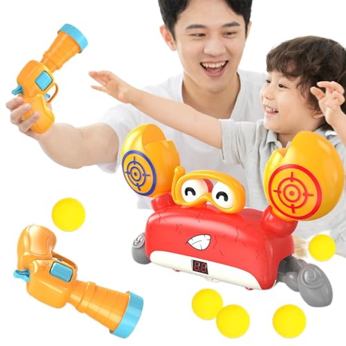 Juguete De Cangrejo Móvil, Juegos De Objetivo Para Niños,Juego de objetivo electrónico con bolas de espuma de cangrejo móviles - Juego de competición de práctica de tiro con registro de puntuación LED