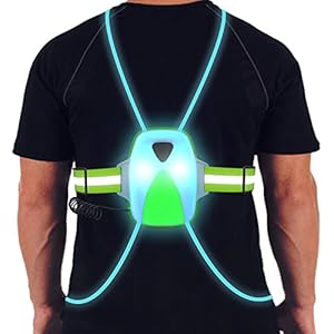 Labeol LED Reflective Running Vest with High Visibility Front Safety Light,6 Bright Colors Lights for Runners,USB Rechargeable Reflective Accessories for Men/Women Running,Walking,Cycling