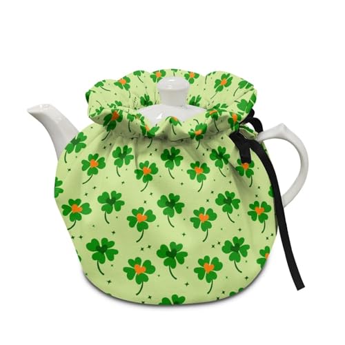 XYZCANDO Kettle Covers for Home Party Decor, Extra Thick Tea Cozy for St. Patrick's Day Polyester Fabric Soft Teapots Dust Covers Insulated Breakfast Warmer