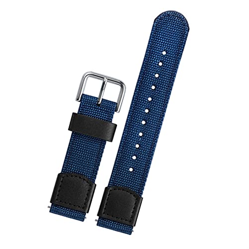 Bracelet montre à libération rapide nylon 20mm bleu pour remplacer votre bracelet usé