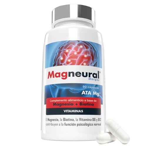 Magneural® de Margan Biotech, 90 Cápsulas | Acetil Taurinato de Magnesio | Bisglicinato de Magnesio | Vitaminas del Grupo B (B1, B2, B3, B6, B9, B12) + Biotina