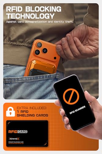 Image of SUPCASE for MagSafe Wallet with Adjustable Stand, Hold 5 Cards, Coral | RFID Blocking, Strong Magnetic Lock, Magnetic Wallet for Men, Phone Card Holder Tripod for iPhone 17 /16 /15 /14 /13 /12 Series