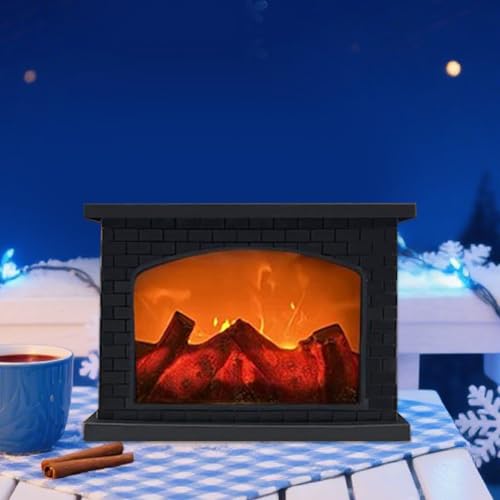 Linterna de chimenea interior con luz de mesa decorativa efecto llama 8