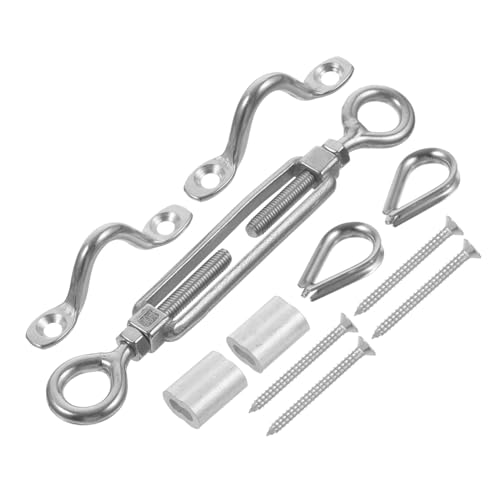 Tensor de acero inoxidable para cable de alambre con diseño ajustable Ojo y Ojo resistente a la corrosión, para uso interior y exterior miniatura 1