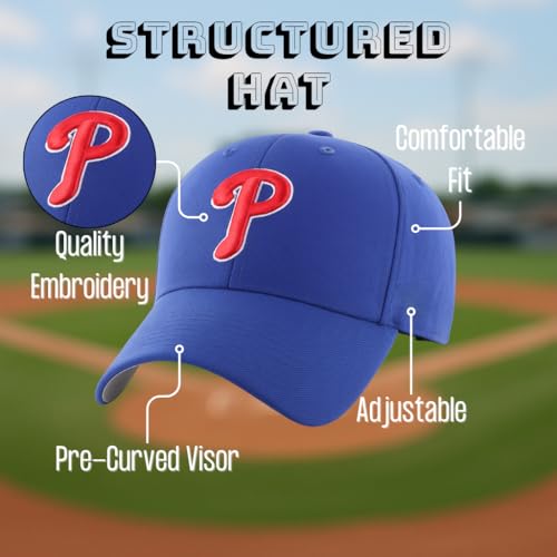 Gorra béisbol juvenil ajustable azul y roja miniatura 5