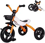 Todos los materiales y diseño son seguros para los niños. Diseño anti-rollover, estructura de triángulo dorado, estable, robusto, compresivo. 3 ruedas proporcionan una conducción segura para sus hijos.