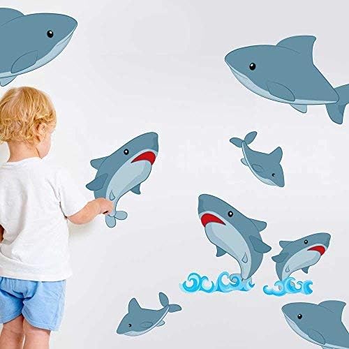Lil 'Shark Attack calcomanía decorativo para pared ( – Tiburón – Adhesivo decorativo para pared por chromantics