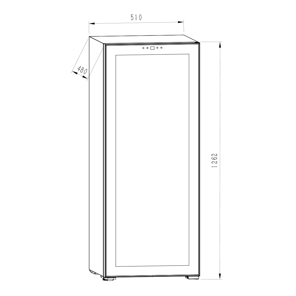SVAN Vinoteca 55 Botellas Negro SVN5500S. 85W, Display LED táctil, Pantalla Digital Exterior, 10 Baldas de Madera, 1 Rejillas Metálicas, Clase de Eficiencia Enérgetica G