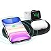 Produktbild YOMENG Drahtloser Ladeständer, 10W 3-in-1-Schnellladestation Kompatibel mit iPhone 12/12 Pro/ 12 Mini/11 Pro Max/X/XS/XR/XS Max/8 Plus, iWatch-Serie 6/ SE/5/4/3/2/1, AirPods Pro(Schwarz)