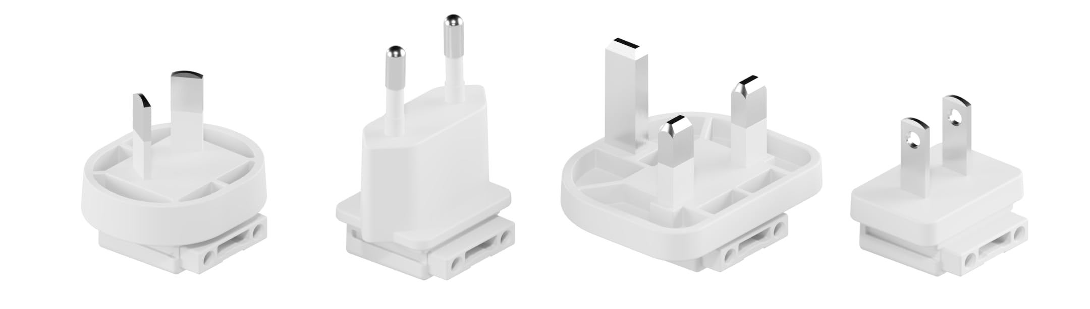 Alogic 3 x 67 Rapid Power, caricabatterie PD da 67 Watt, caricatore da viaggio (EU, UK, US e AU/NZ), tecnologia di ricarica GaN, 2 x USB-C, USB-A, cavo, bianco