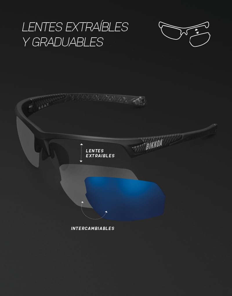 GOAT Padelbrille mit photochromen Gläsern, Padel Tennis Zubehör
