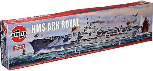 Image of Airfix HMS Ark Royal 1:600 Vintage Classics Military Naval Ship Plastic Model Kit A04208V, Multicolor