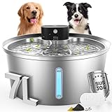 Dog Water Fountain for Large Dogs, 2025 Upgraded Fully Stainless Steel Automatic Dog Water Bowl Dispenser - 3 Work Modes, 6000mAh Battery Operated Dog Water Fountain Cordless - 7L/1.8Gal/236oz