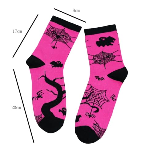 Women's Girls Novelty Funny Crew Socks Cute Pumpkin Ghost Pattern Socks - image 3