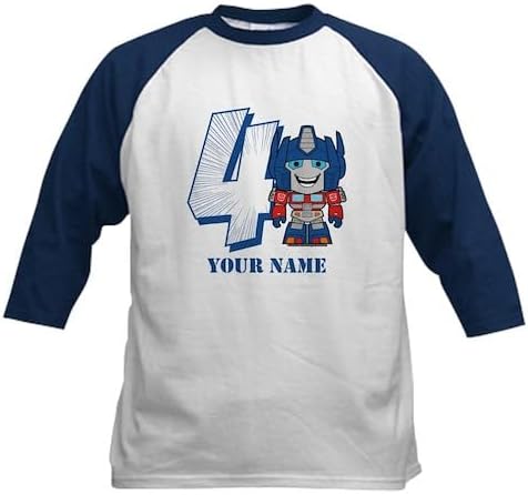 CafePress Custom Personalized Transformers 4 Optimus Prime Kids Cotton Baseball Jersey, 3/4 Raglan Sleeve Shirt