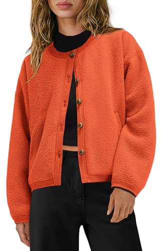 Image of Yanekop Womens Sherpa Jacket Button Down Fleece Winter Coat Fuzzy Jackets Chunky Cardigan Sweaters Open Knit Sweater