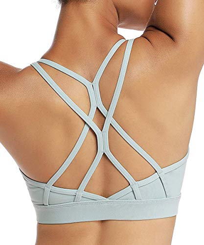 Yaavii Soutien Gorge de Sport Femme Yoga sans Armature Dos Croisé(Vert_M) Cover